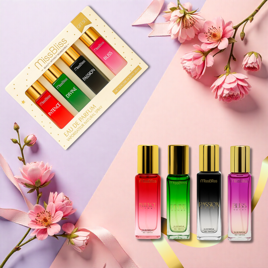 Luxury Perfume Gift Set For Women - 4 x 20ml ( Intence + Divine + Passion + Bliss )