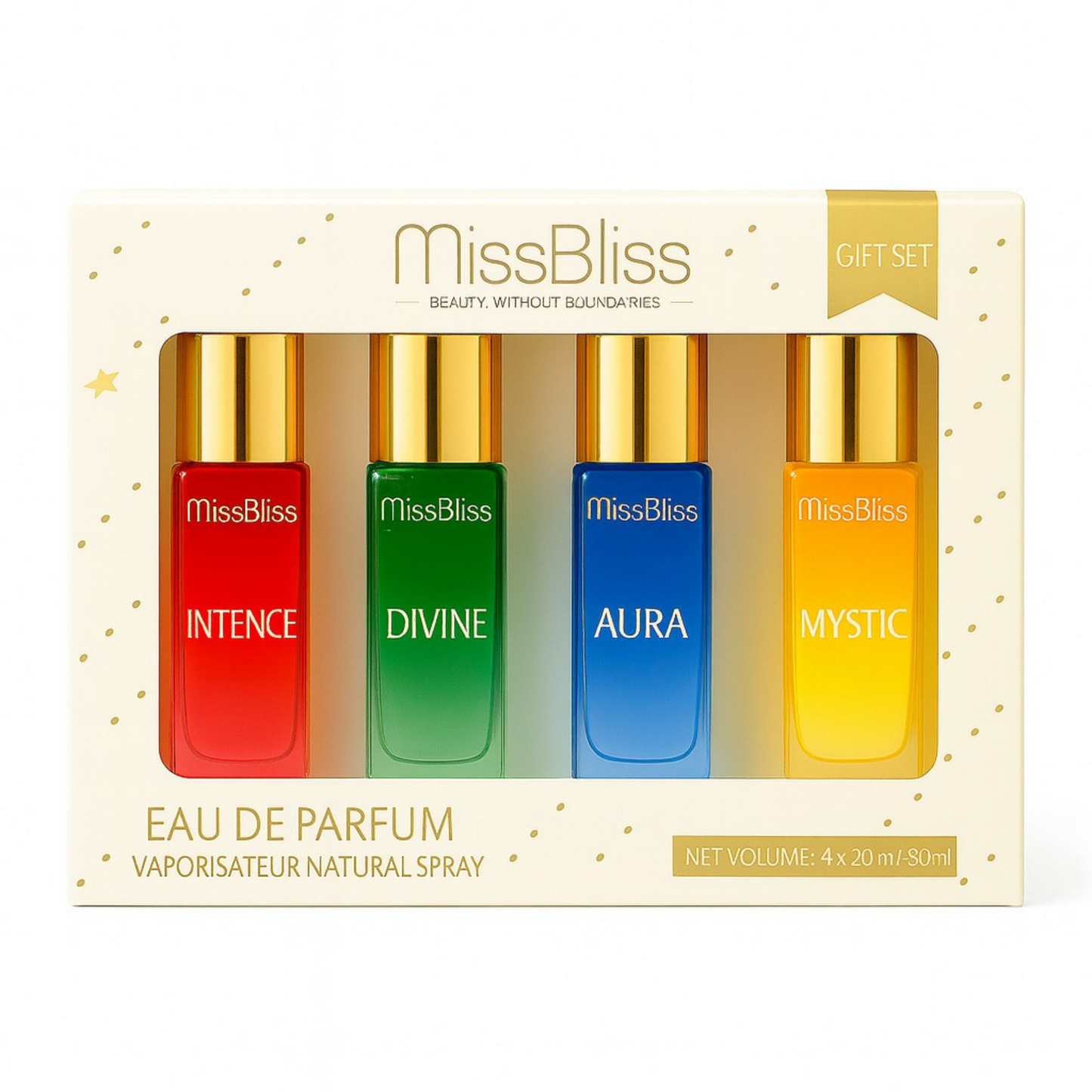 Luxury Perfume Gift Set For Women - 4 x 20ml ( Intense + Divine + Aura + Mystic )