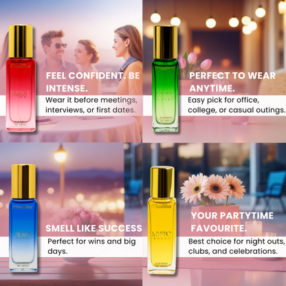 Luxury Perfume Gift Set For Women - 4 x 20ml ( Intense + Divine + Aura + Mystic )