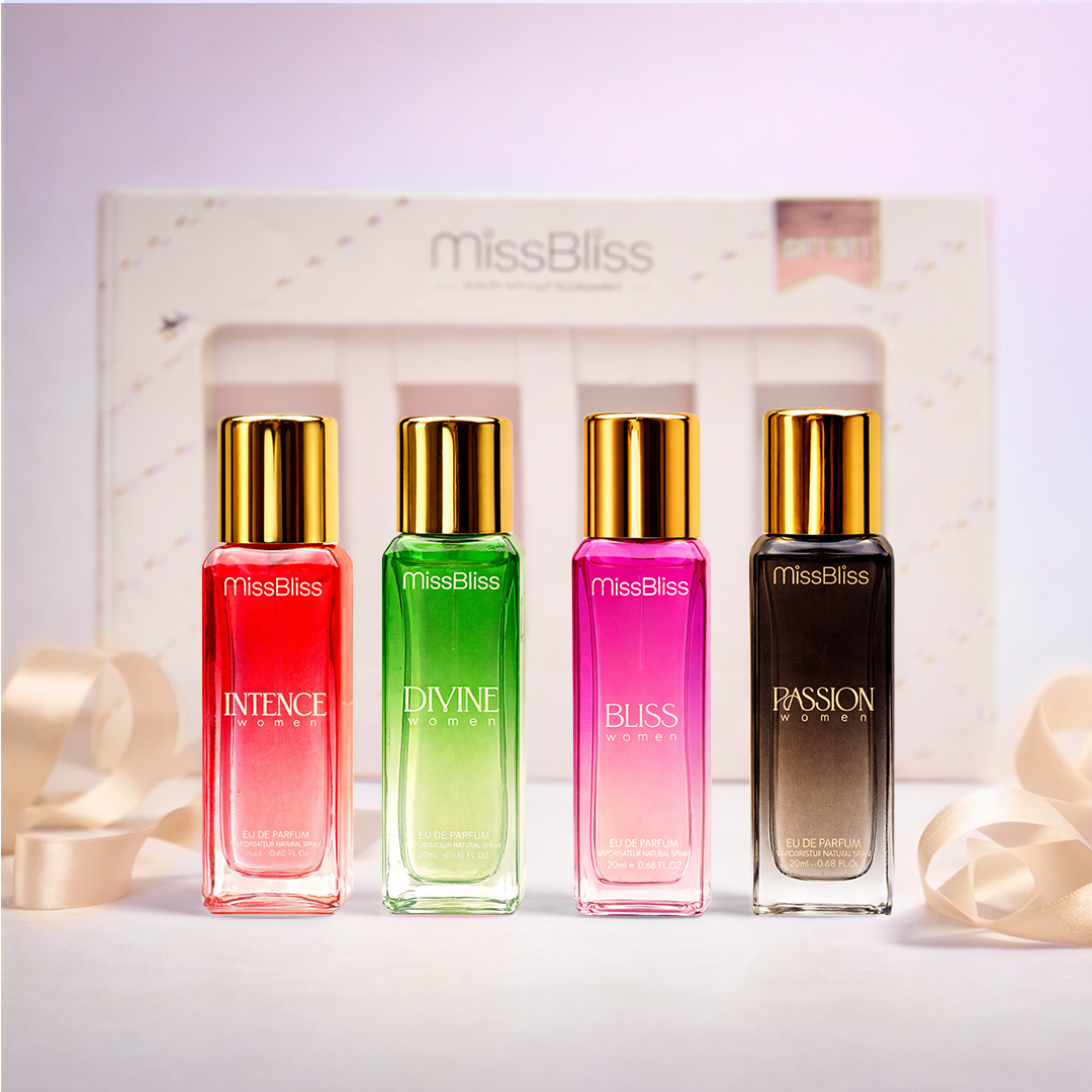 Luxury Perfume Gift Set For Women - 4 x 20ml ( Intence + Divine + Passion + Bliss )