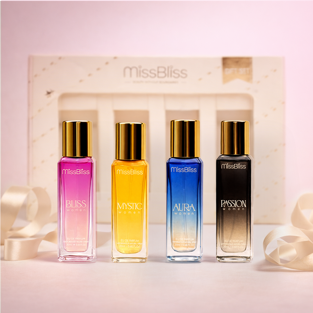 Luxury Perfume Gift Set For Women - 4 x 20ml ( Aura + Mystic + Passion + Bliss )