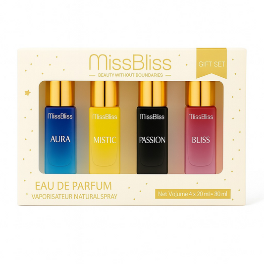 Luxury Perfume Gift Set For Women - 4 x 20ml ( Aura + Mystic + Passion + Bliss )