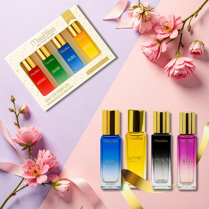 Luxury Perfume Gift Set For Women - 4 x 20ml ( Aura + Mystic + Passion + Bliss )