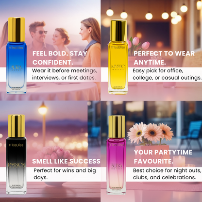 Luxury Perfume Gift Set For Women - 4 x 20ml ( Aura + Mystic + Passion + Bliss )