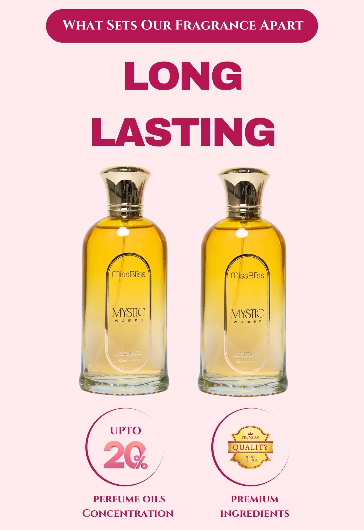 MYSTIC Women | 200ml EU DE PARFUM | Set of 2 | 100ml each image 4