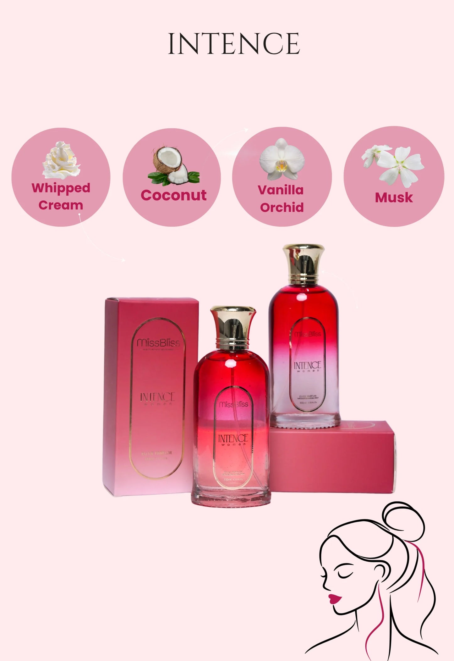 INTENCE Women EU DE PARFUM 200ml | Vapostar Natural Spray | Set of 2 | 100ml each image 1