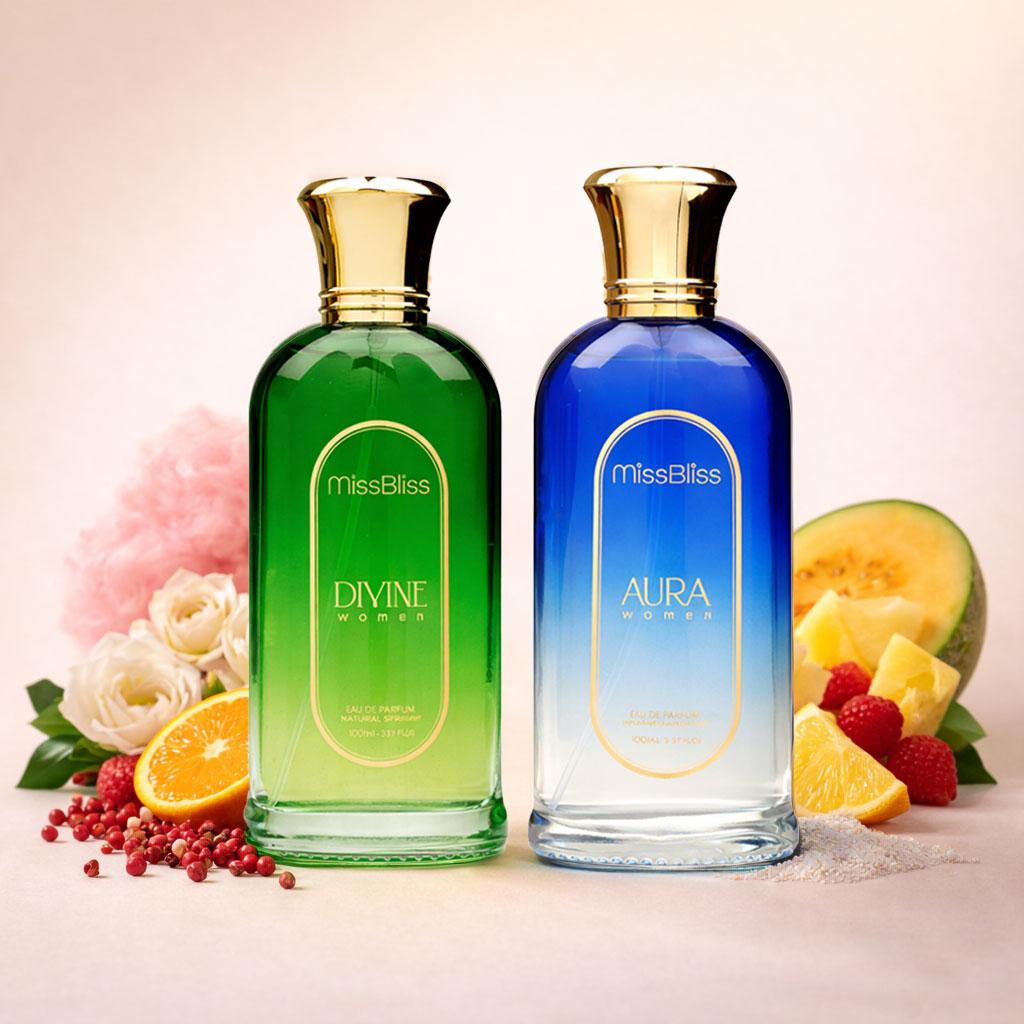 AURA + DIVINE Women EU DE PARFUM 200ml | Vapostar Natural Spray | Set of 2 | 100ml each