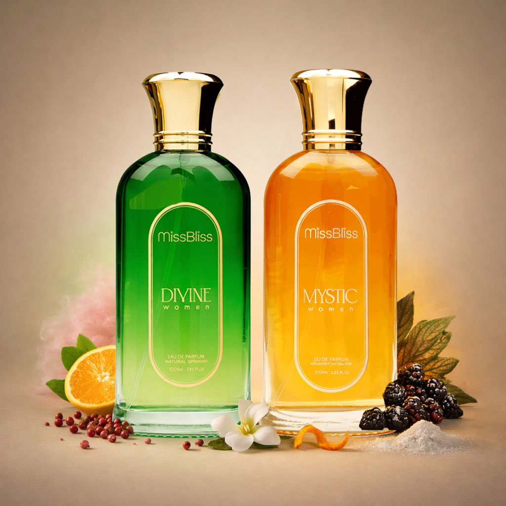 MYSTIC + DIVINE Women EU DE PARFUM 200ml | Vapostar Natural Spray | Set of 2 | 100ml each