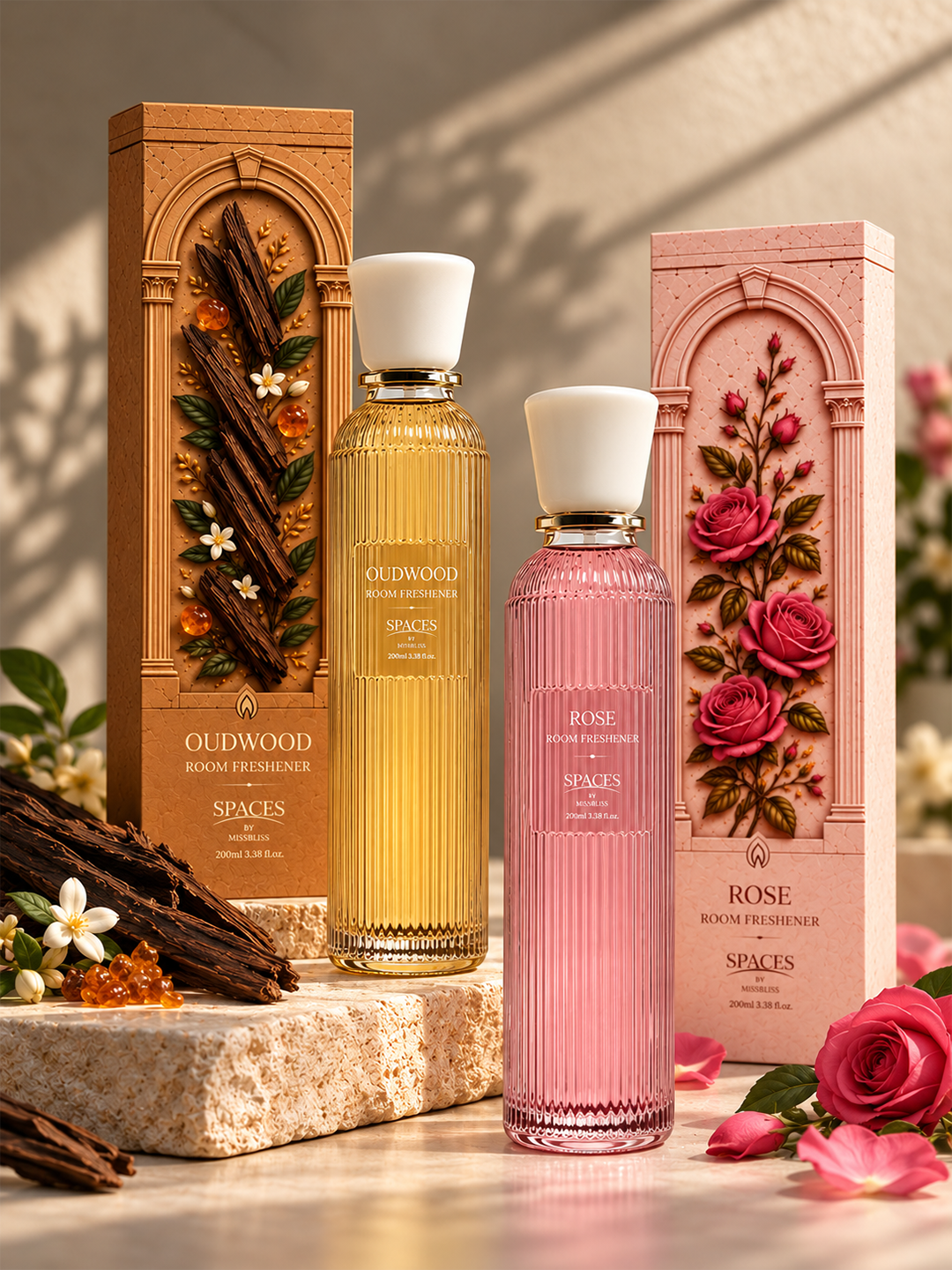 Rose & Oudwood Room Freshener Duo | Home Fragrance Spray Set