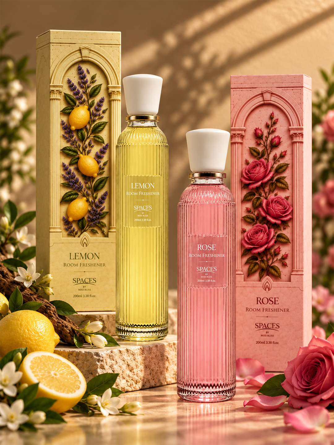 Rose & Lemon Room Freshener Duo | Home Fragrance Spray Set
