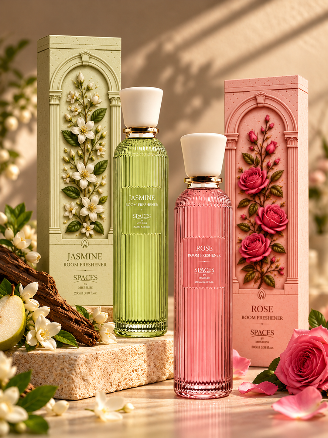 Rose & Jasmine Room Freshener Duo | Home Fragrance Spray Set